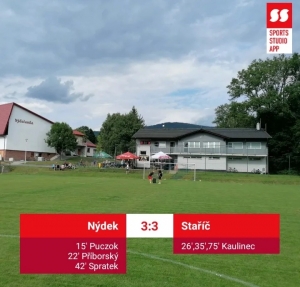 TJ Sokol Nýdek : FK Staříč 3:3 (3:2)