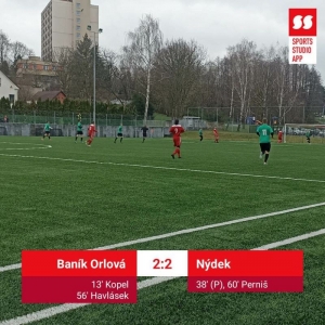 FK Baník Orlová : TJ Sokol Nýdek 2:2 (1:1)