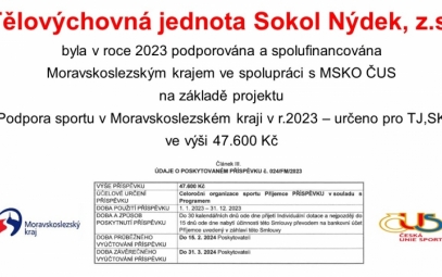 Podpora Moravskoslezského kraje v roce 2023 